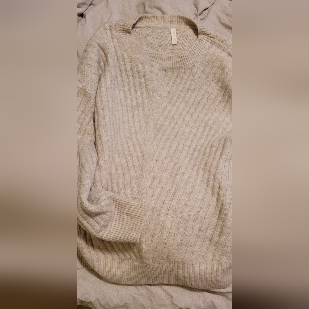 Pinkblush Women's Beige Crewneck Sweater